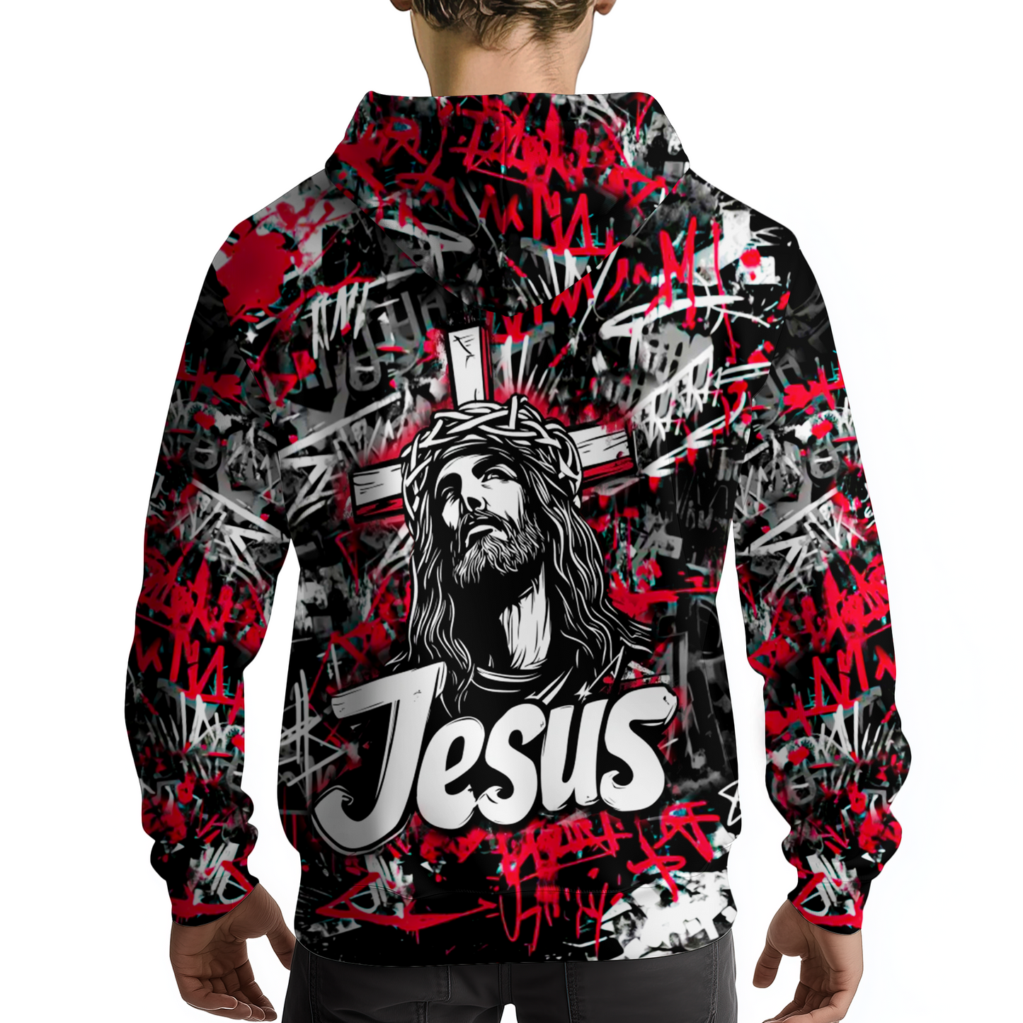 Christian Red Graffiti Style Hoodies