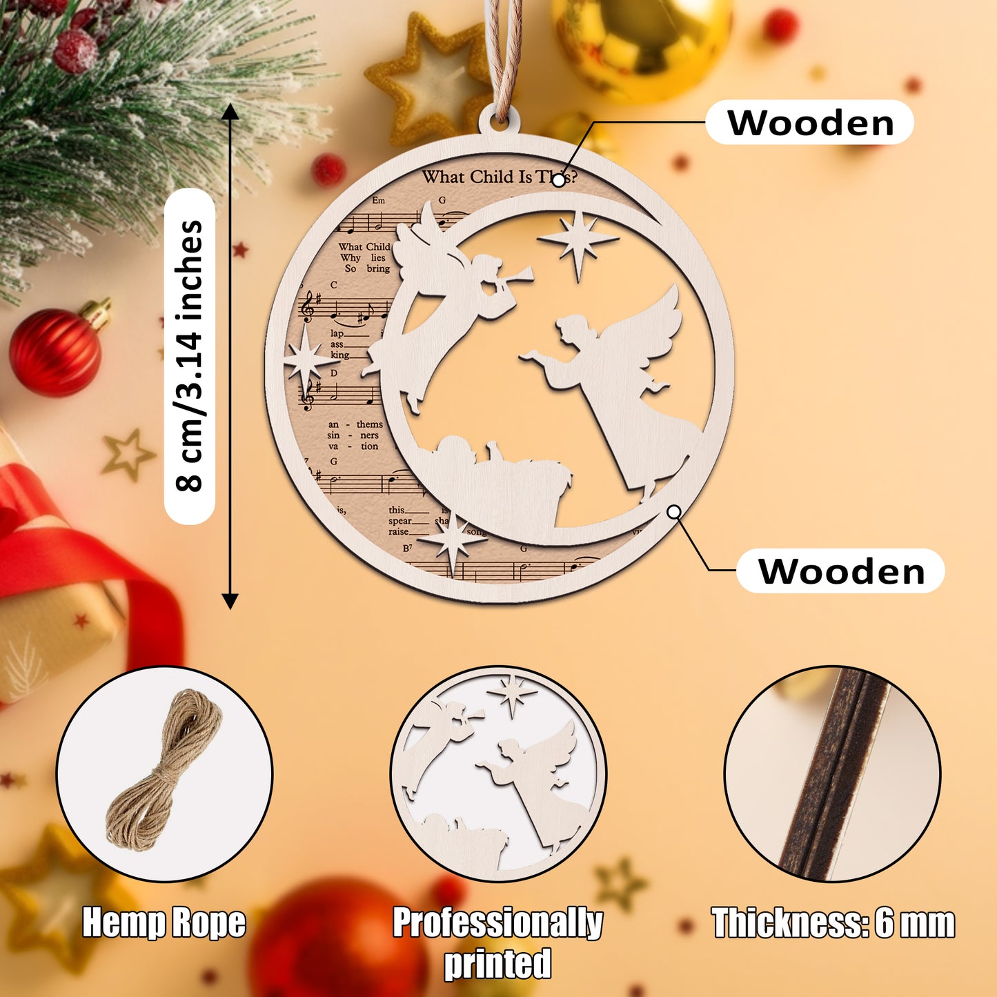 What Child Is This - Special Round Shape Layered Wooden Ornament