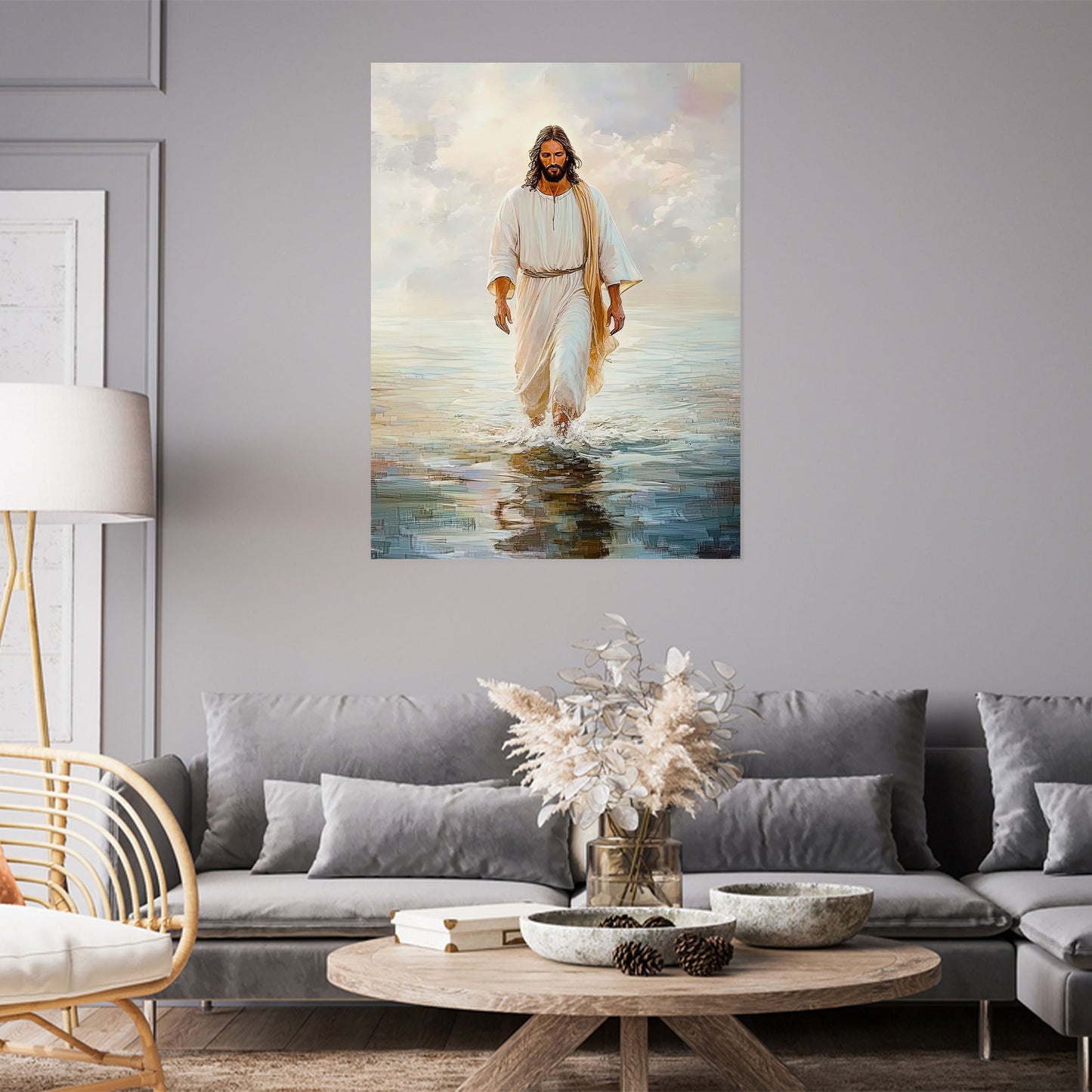 Christian Walking Water Poster Wall Art