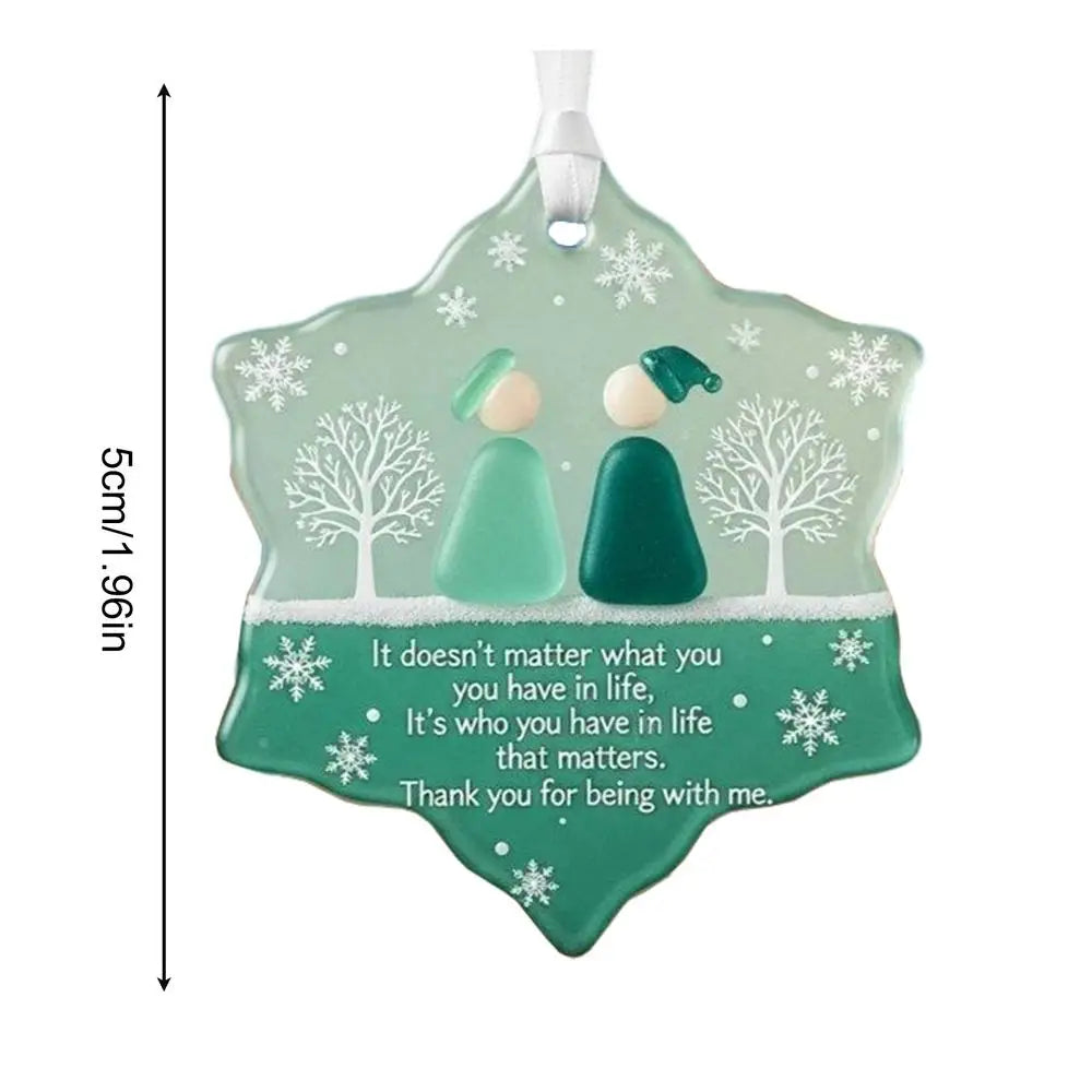 Snowflake Shaped Sea Glass Ornament