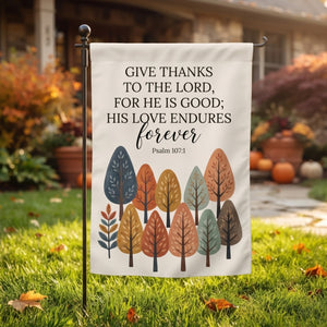 Give Thanks to the Lord Garden Flag - Christian Garden Flag, front view