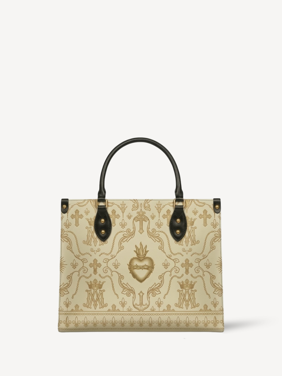 "Divine Heart" Leather Handbag - Catholic leather goods by Genus Faith