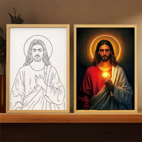 Heart of Light - Jesus Lamp Painting