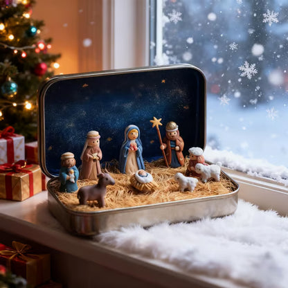 Christmas Nativity Cabin Set
