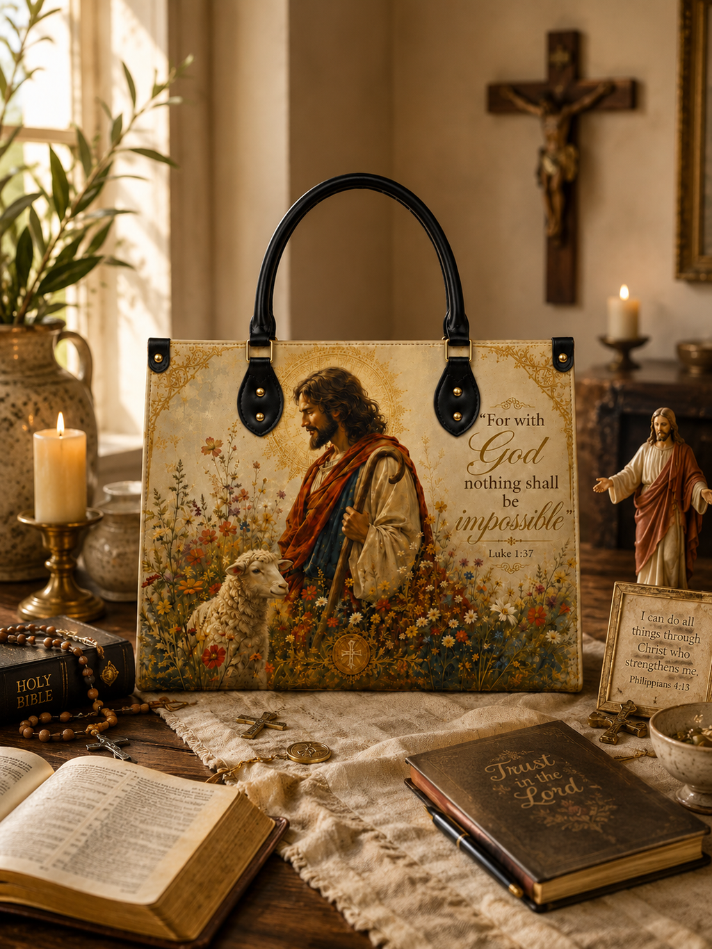 "Agnus Dei" Leather Handbag