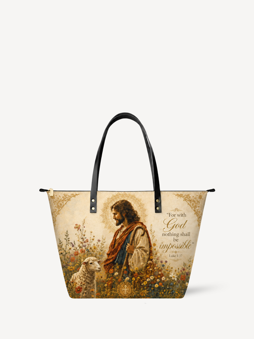 "Agnus Dei" Leather Tote Bag