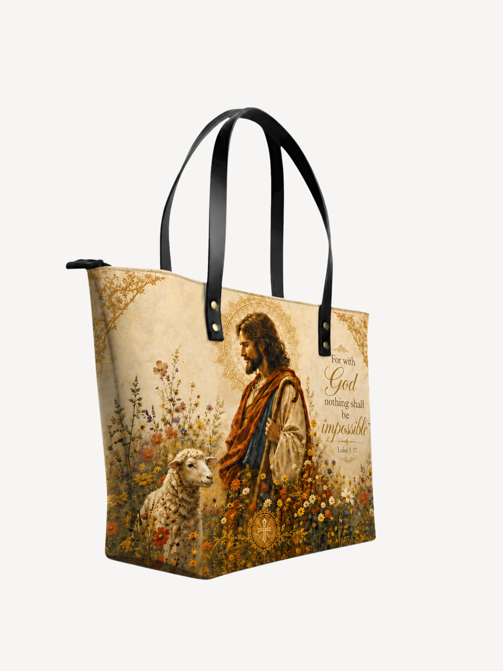 "Agnus Dei" Leather Tote Bag