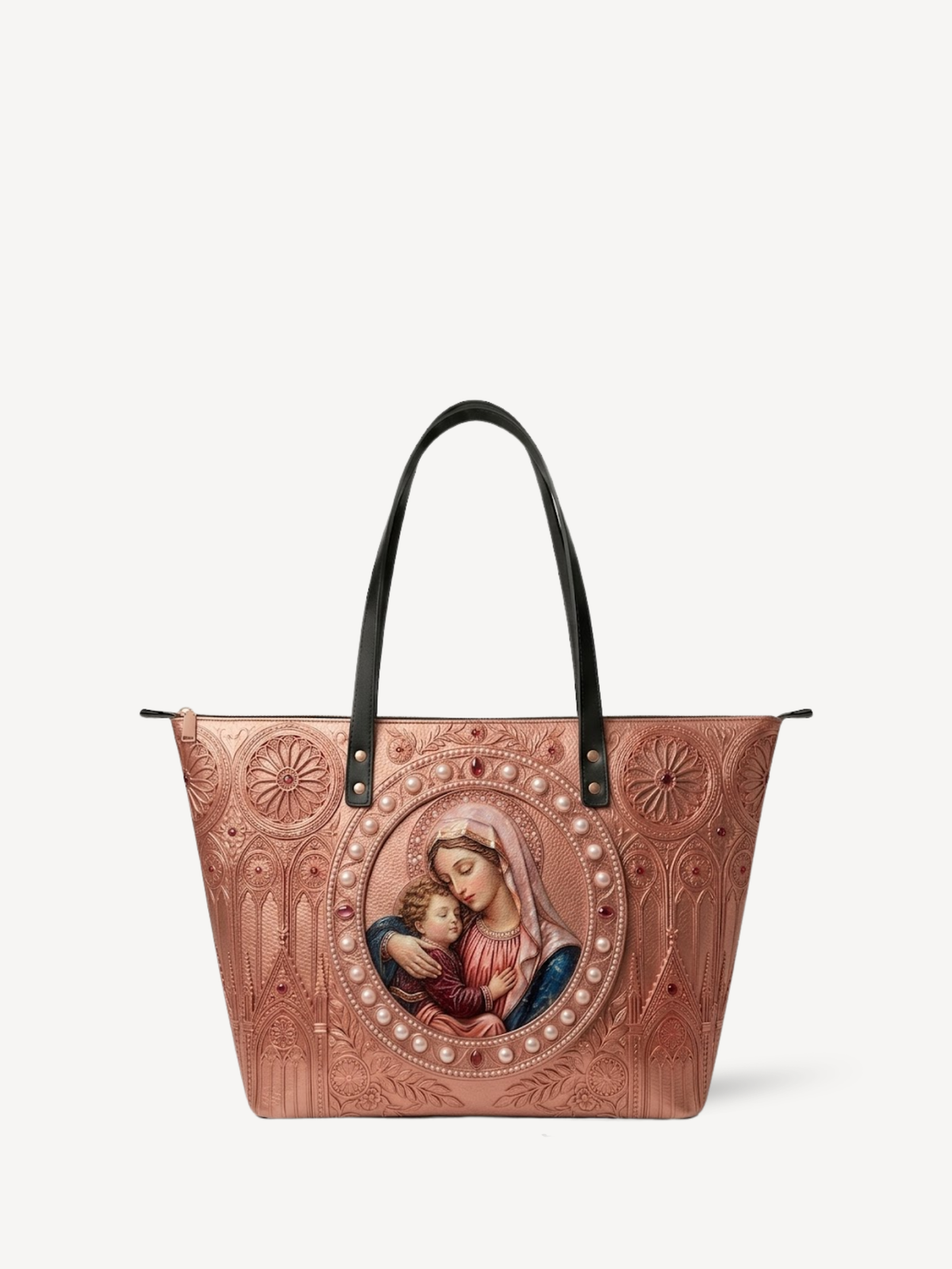 Amoris PU Leather Tote Bag - Christian Tote Bag, front view