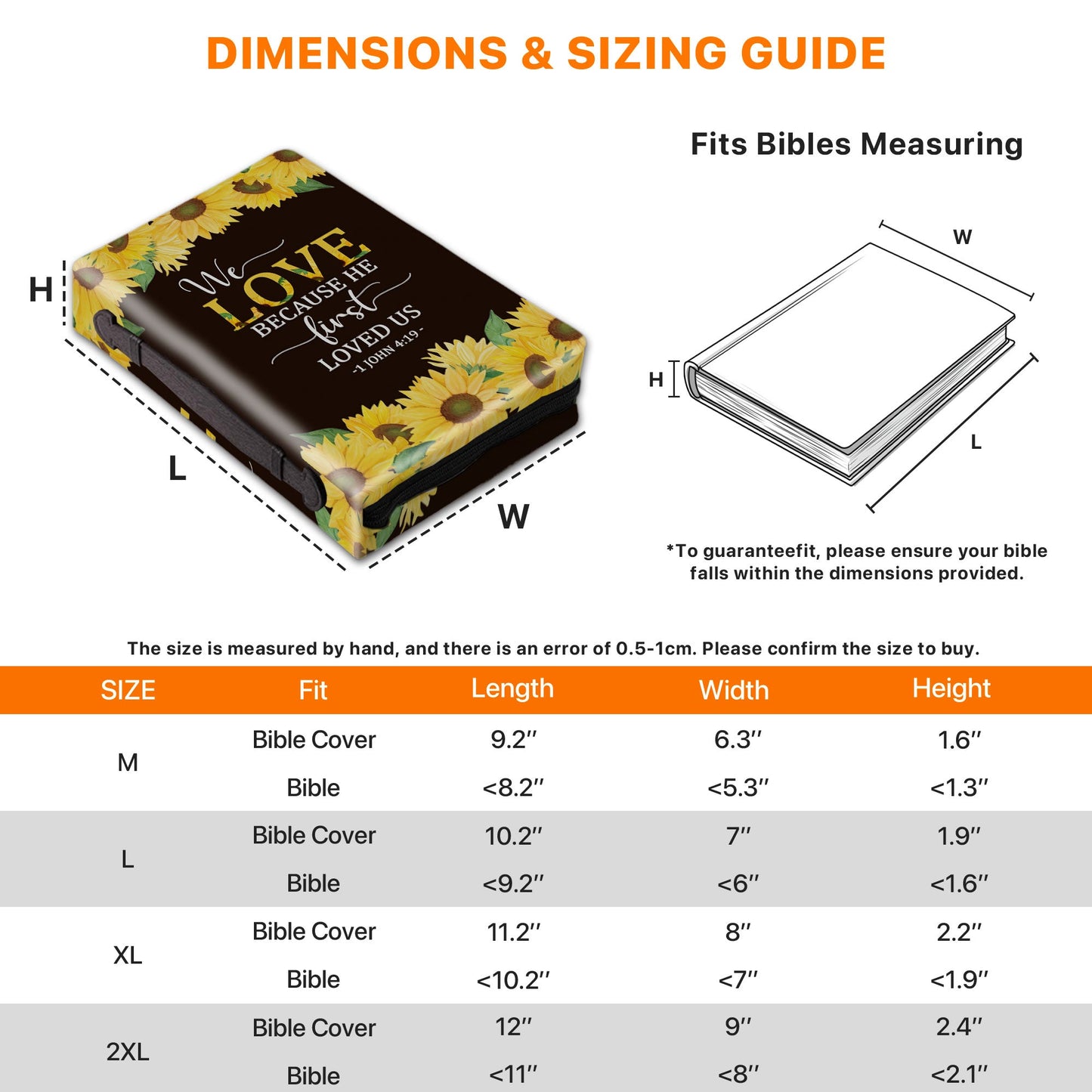 We Love Because He First Loved Us Christian Bible Cover Case