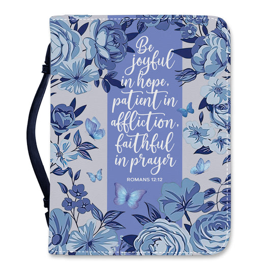 Be Joyful in Hope Quote Leather Book Cover Case