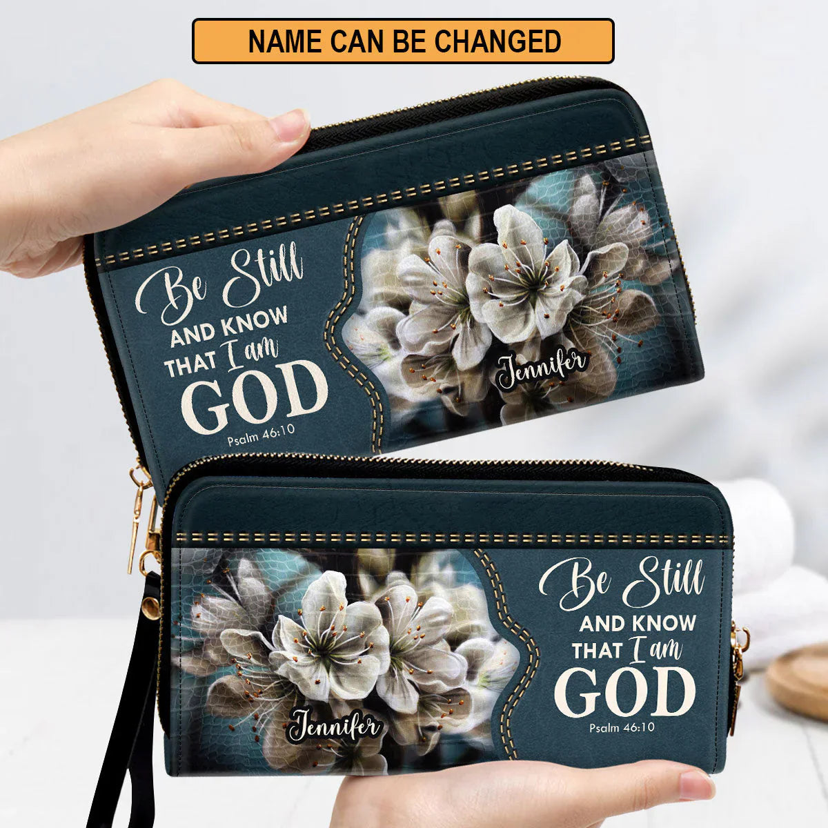 Christianartbag Clutch Purse, Be Still And Know That I Am God Clutch Purse For Women, Personalized Name, Christian Gifts For Women, CAB22091223.