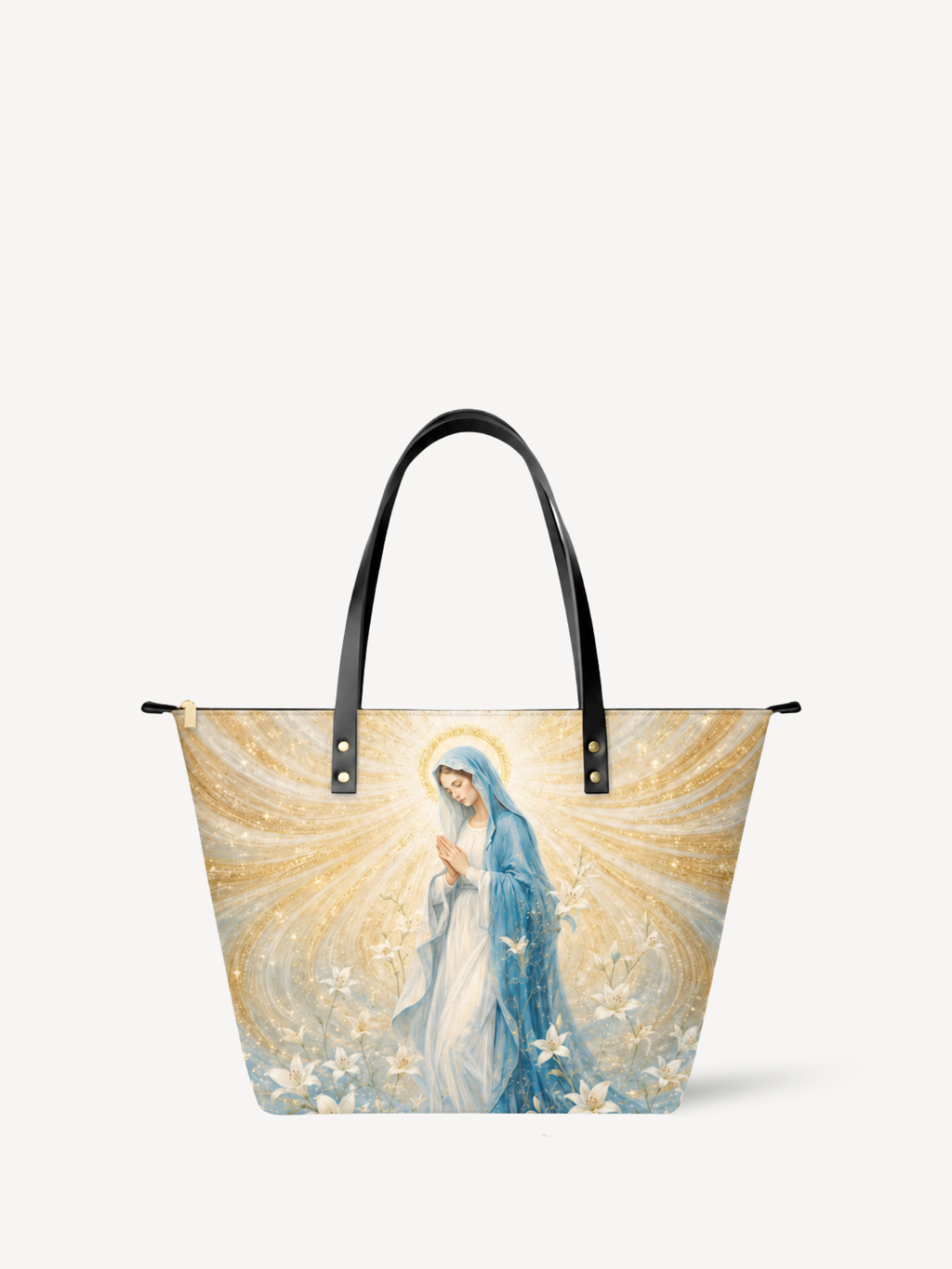 "Blessed Virgin Mary" Leather Tote Bag