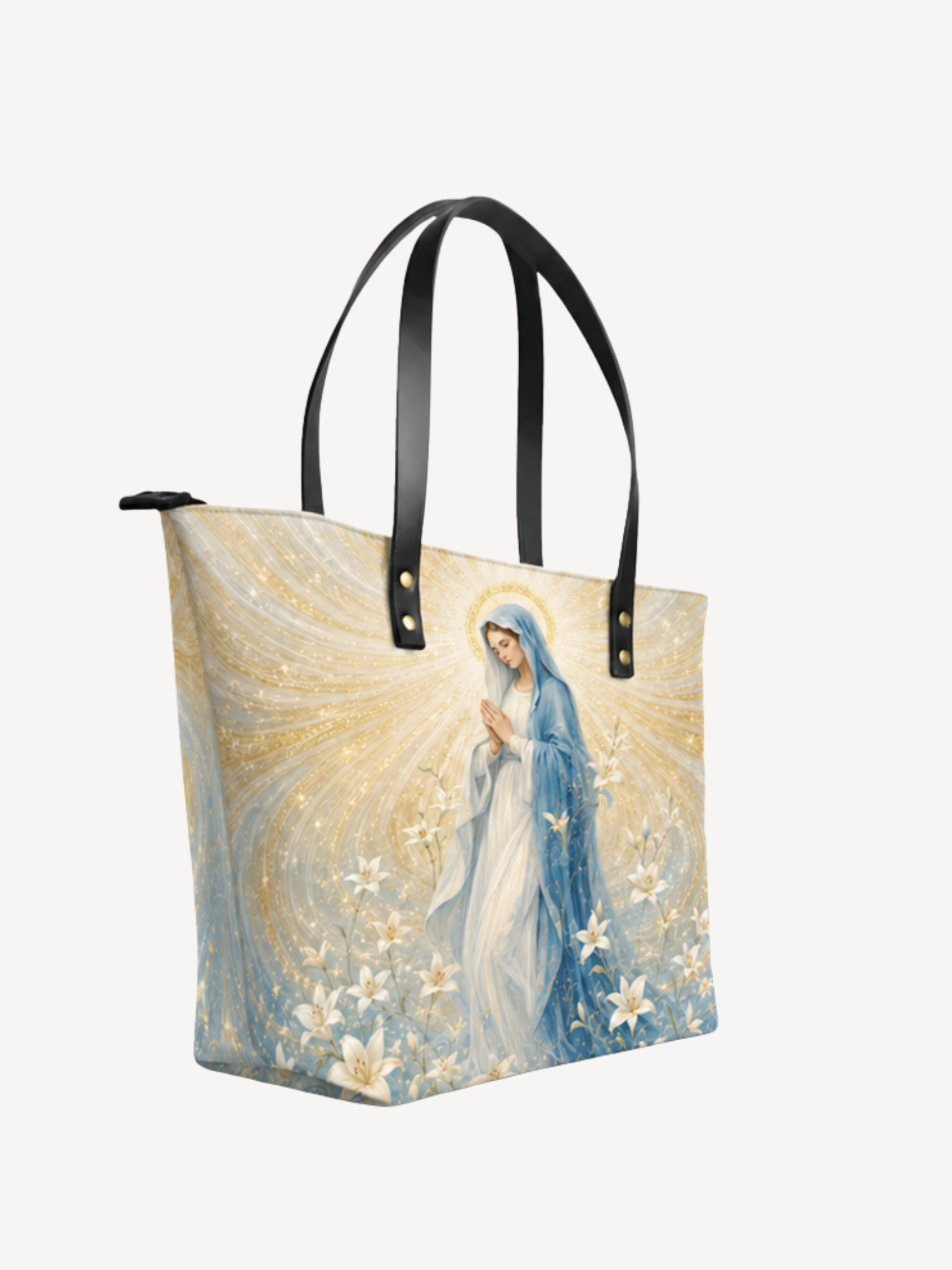 "Blessed Virgin Mary" Leather Tote Bag