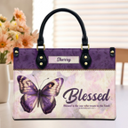 Blessed Is The One Who Trusts In The Lord Butterflies Customized Leather Handbag