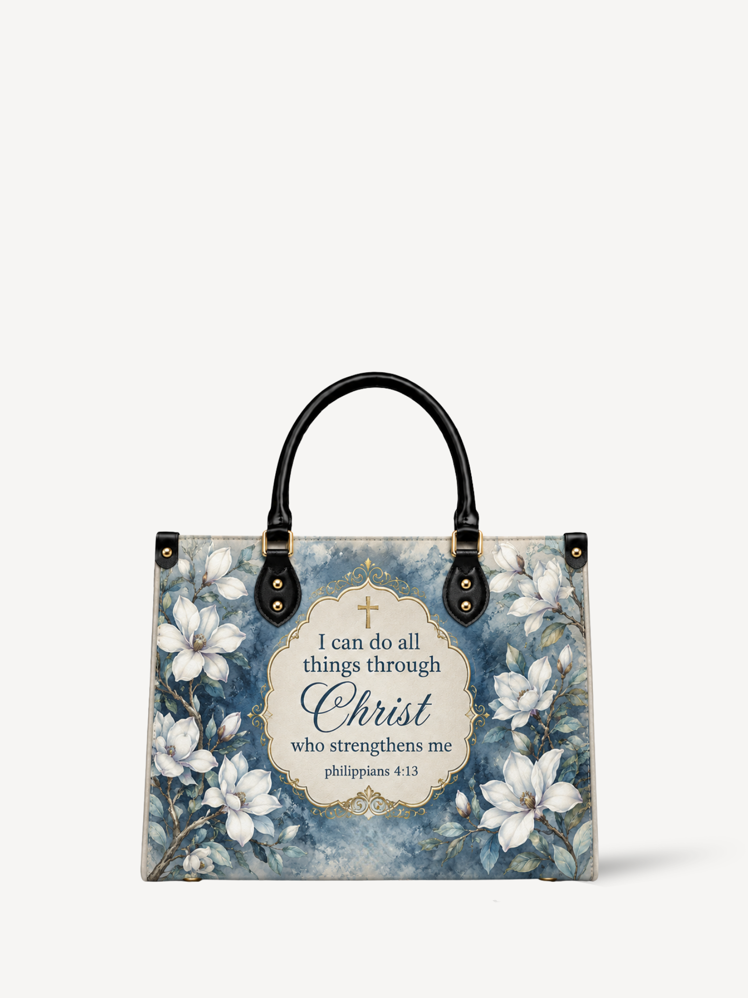 "Blue Magnolia"  Leather Handbag