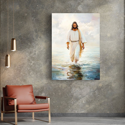 Christian Walking Water Canvas Wall Art