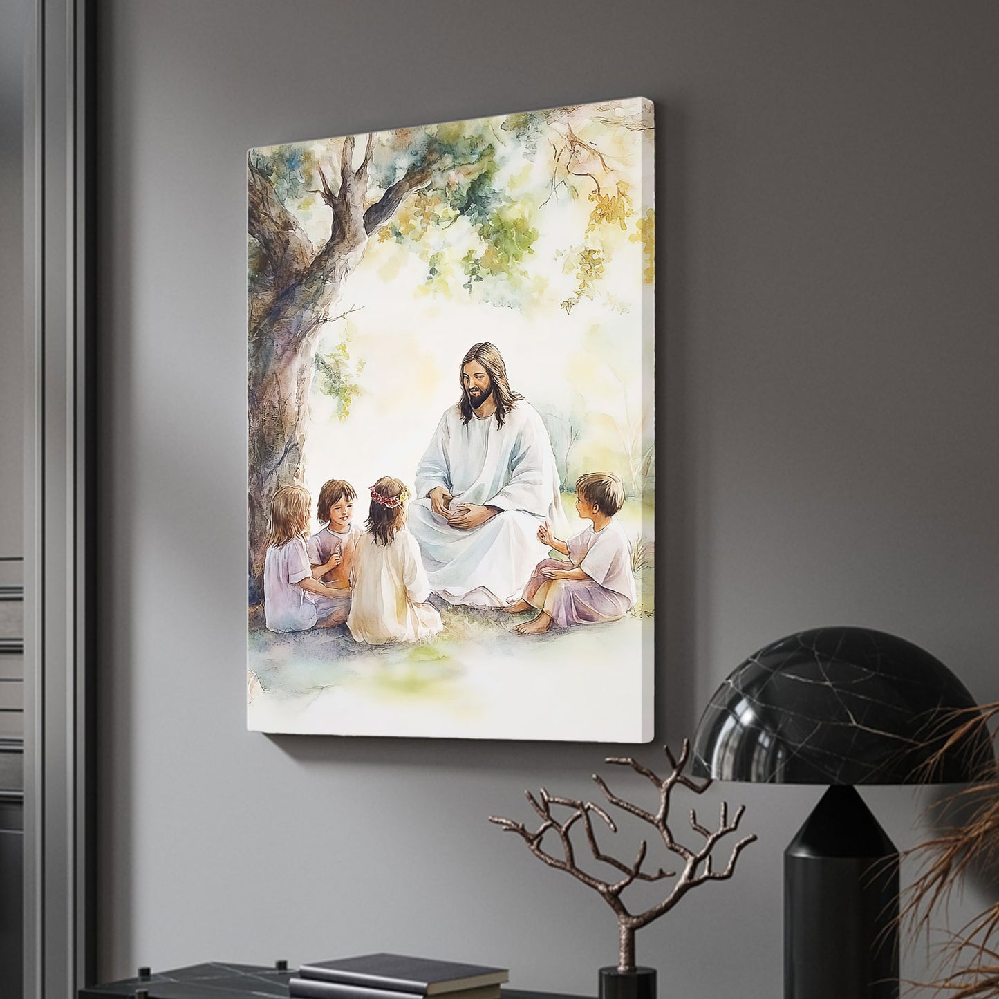 Christian Talking With Children Canvas Wall Art