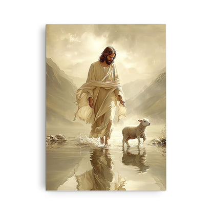 Walking On Water, Save The Lost Sheep Canvas Wall Art