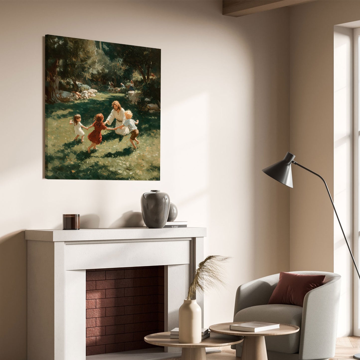 Gentle Scene of Jesus Canvas Wall Art