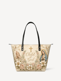 Child Of God PU Leather Tote Bag - Christian Tote Bag, front view