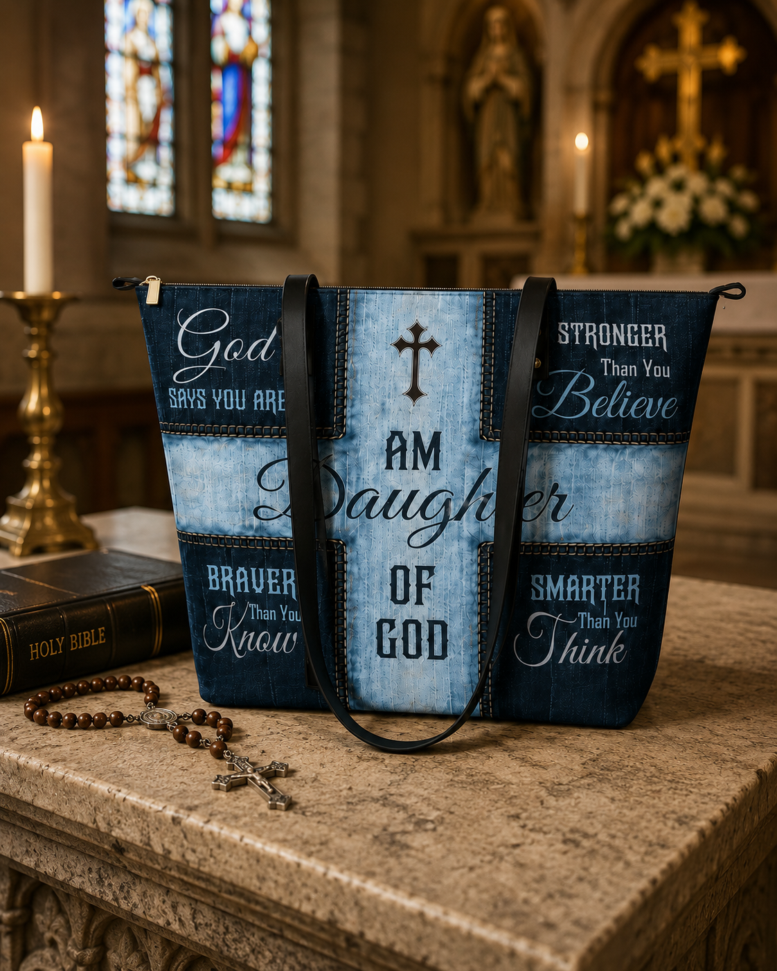 "Chosen Daughter" Leather Tote Bag