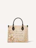 Dignity Floral PU Leather Handbag - Christian Handbag, front view