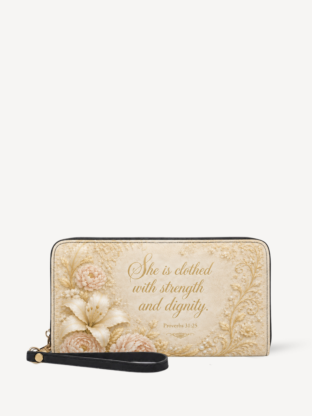 "Dignity Floral" Leather Wallet