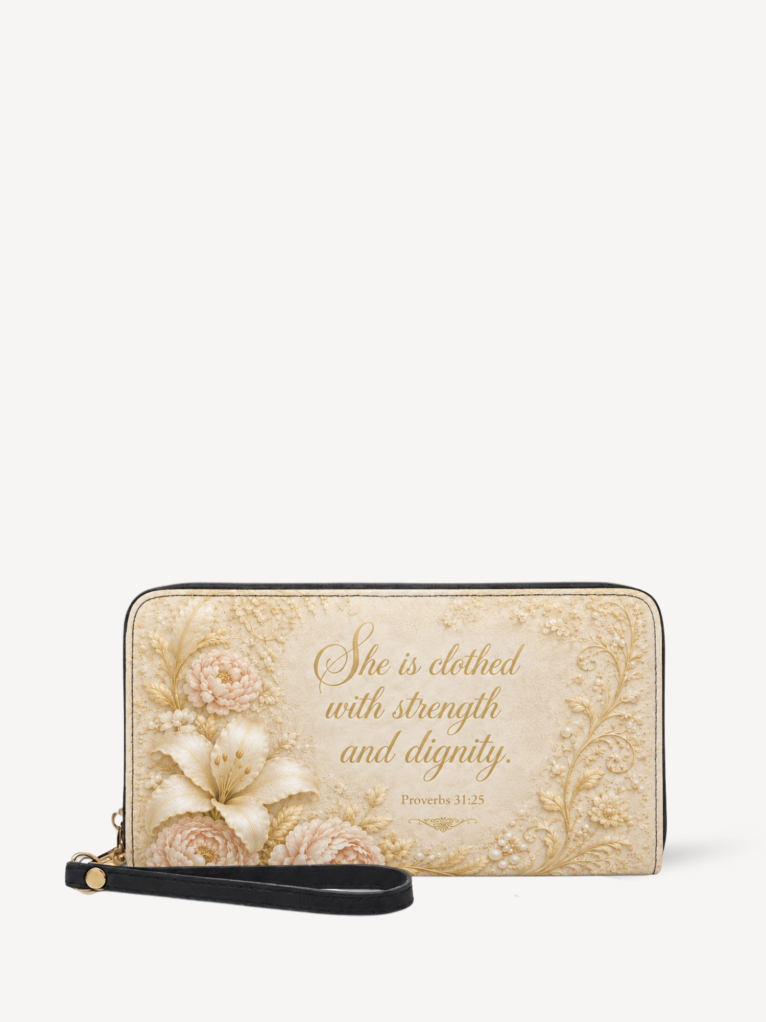 "Dignity Floral" Leather Wallet