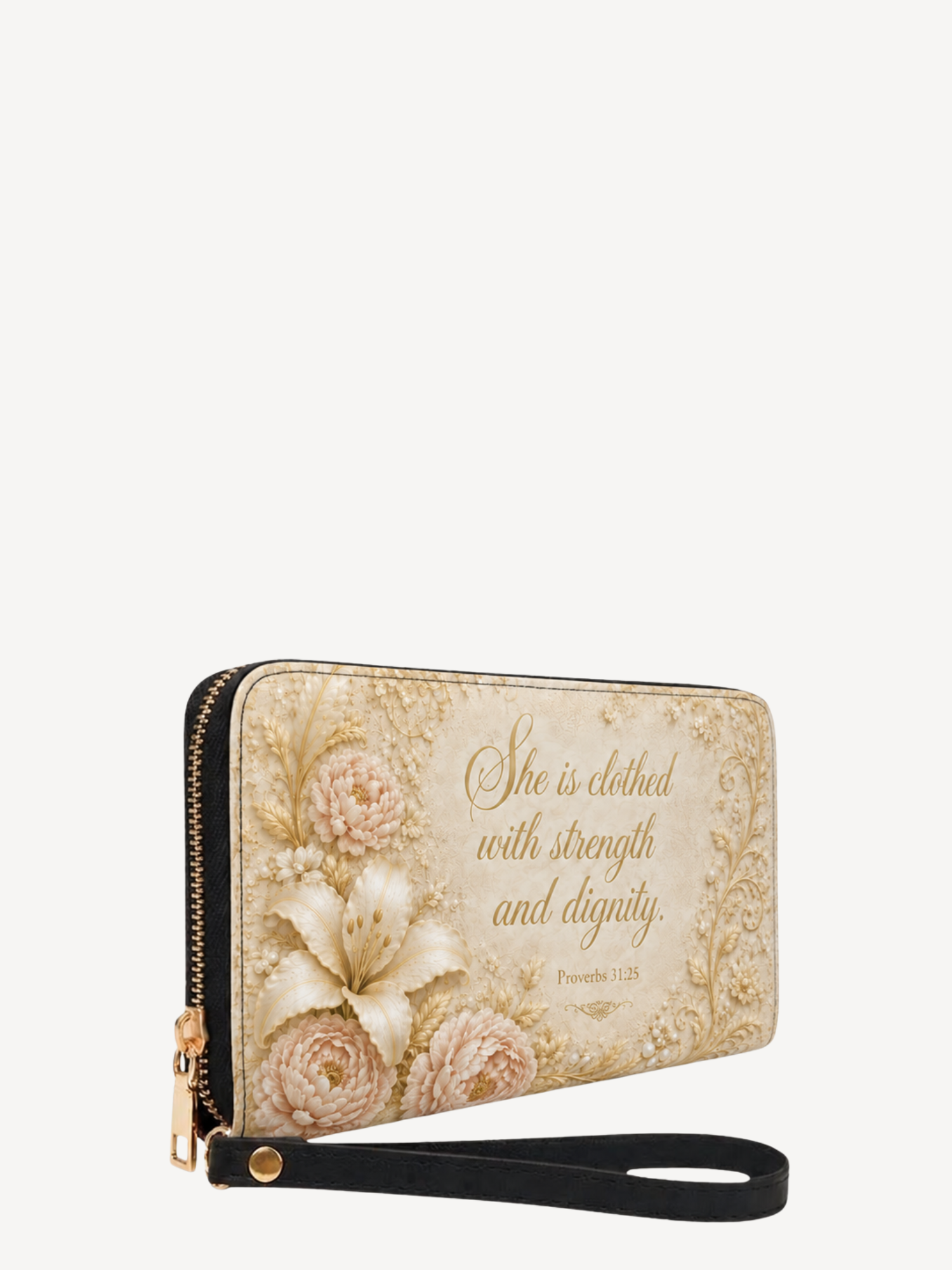 "Dignity Floral" Leather Wallet