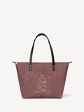 Faith Over Fear PU Leather Tote Bag - Christian Tote Bag, front view