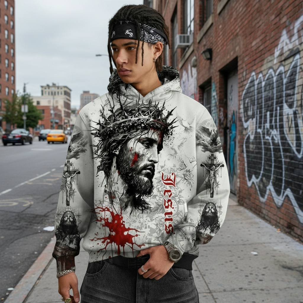 Faith & Sacrifice Hoodie - Crown of Thorns