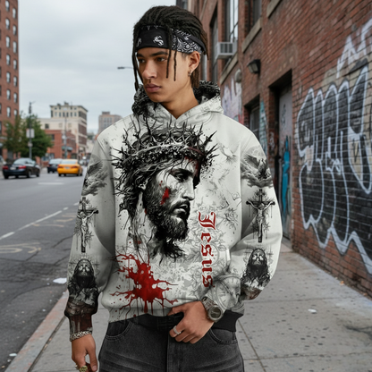 Faith & Sacrifice Hoodie - Crown of Thorns