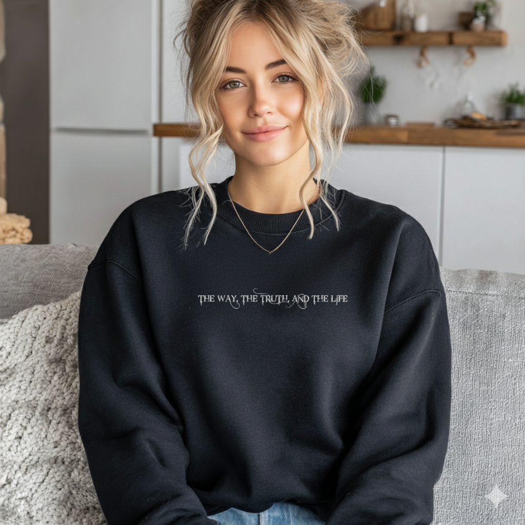 The Way The Truth and The Life Double-Sided Graphic Christian Sweatshirt
