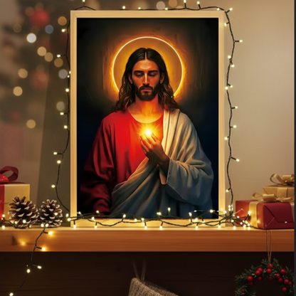 Heart of Light - Jesus Lamp Painting