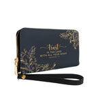 Trust in the Lord Proverbs 3:5 Black Leather Purse - Christian Leather Wallet