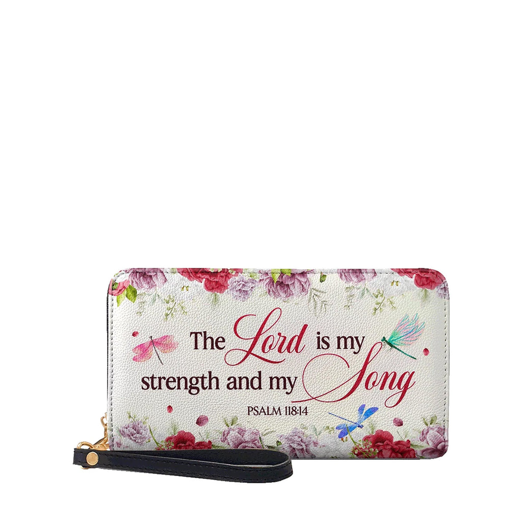 The Lord Is My Strength & Song Psalm 118:14 - Christian Leather Wallet