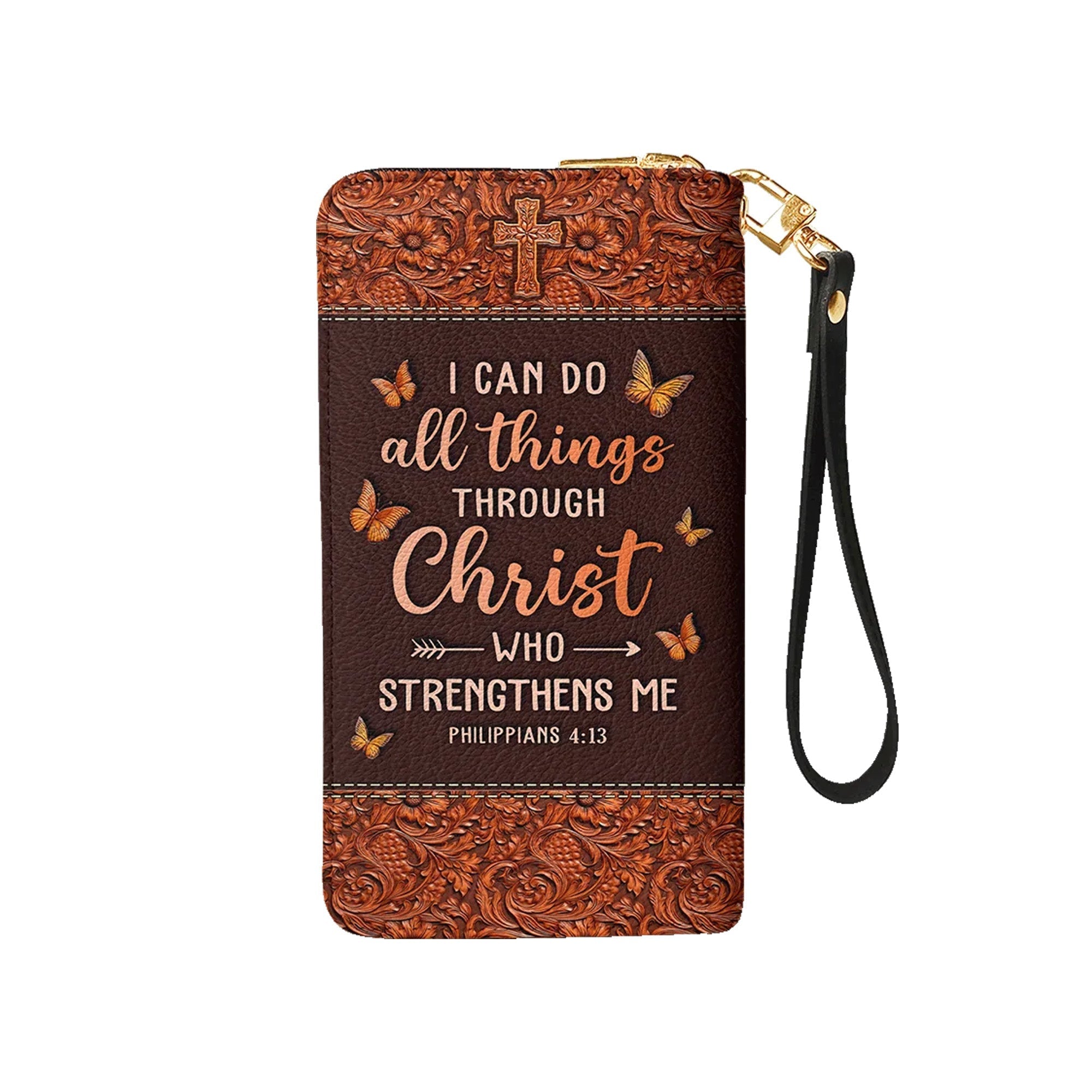 I Can Do All Things Through Philippians 4:13 Purse - Christian Leather Wallet