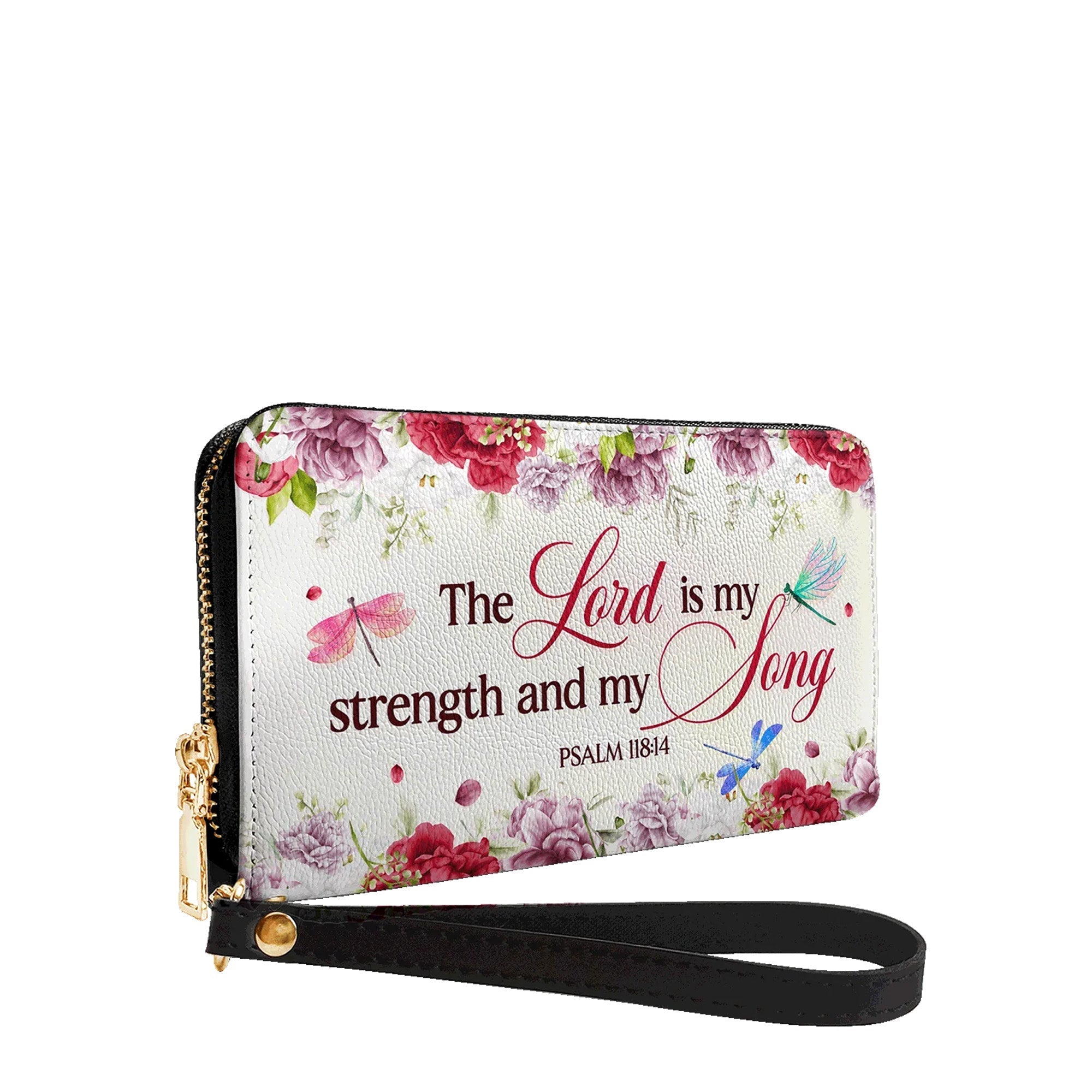 The Lord Is My Strength & Song Psalm 118:14 - Christian Leather Wallet