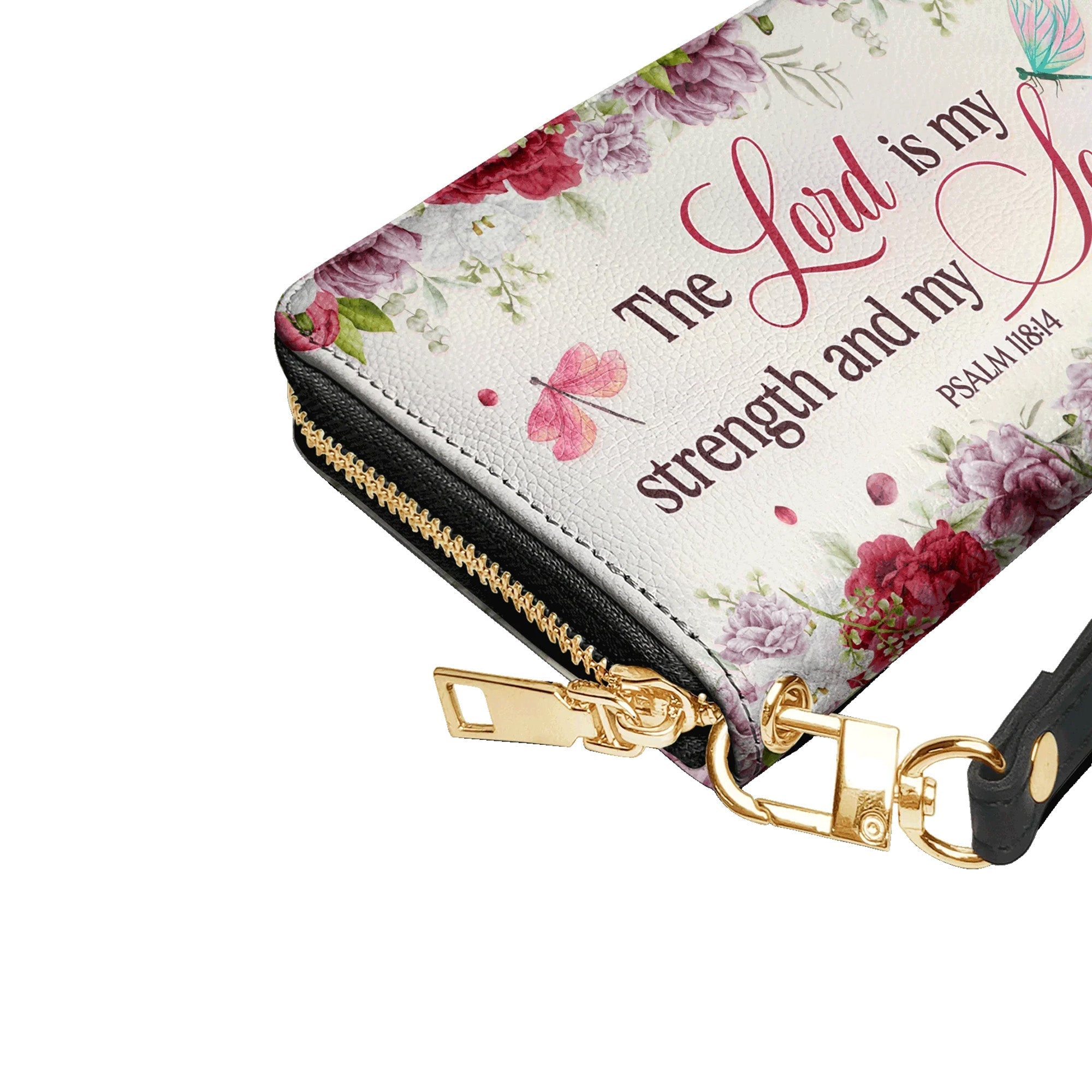 The Lord Is My Strength & Song Psalm 118:14 - Christian Leather Wallet