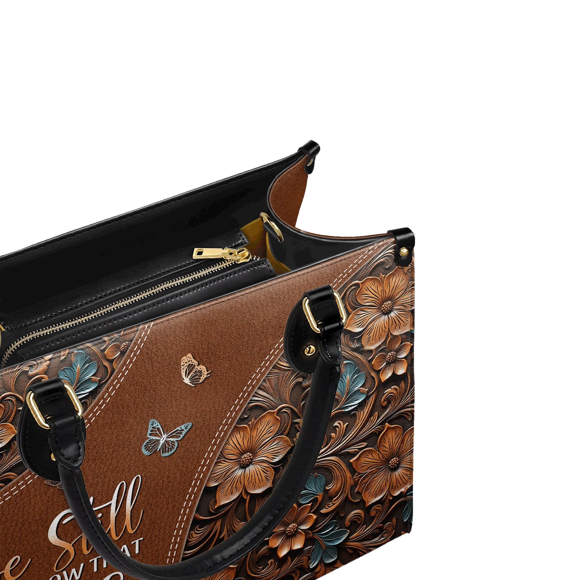 Be Still and Know That I Am God Psalm 46:10 - Christian Leather Handbag
