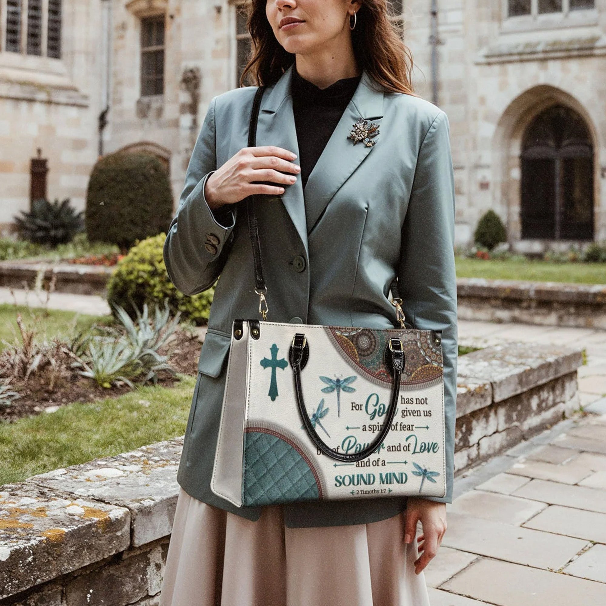God Has Not Given Us a Spirit of Fear 2 Timothy 1:7 - Christian Leather Handbag