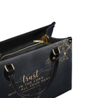Trust in the Lord Proverbs 3:5 Black Leather Purse - Christian Leather Handbag