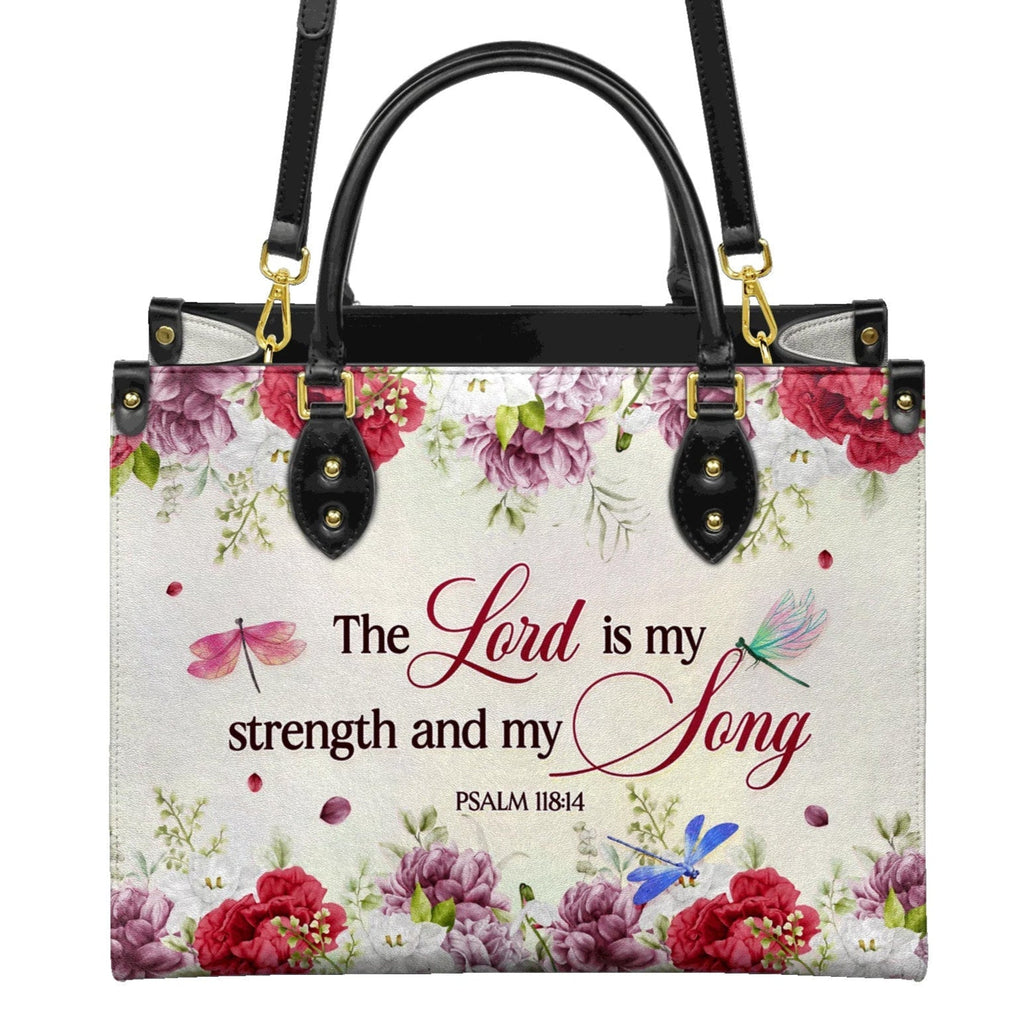 The Lord Is My Strength & Song Psalm 118:14 - Christian Leather Handbag