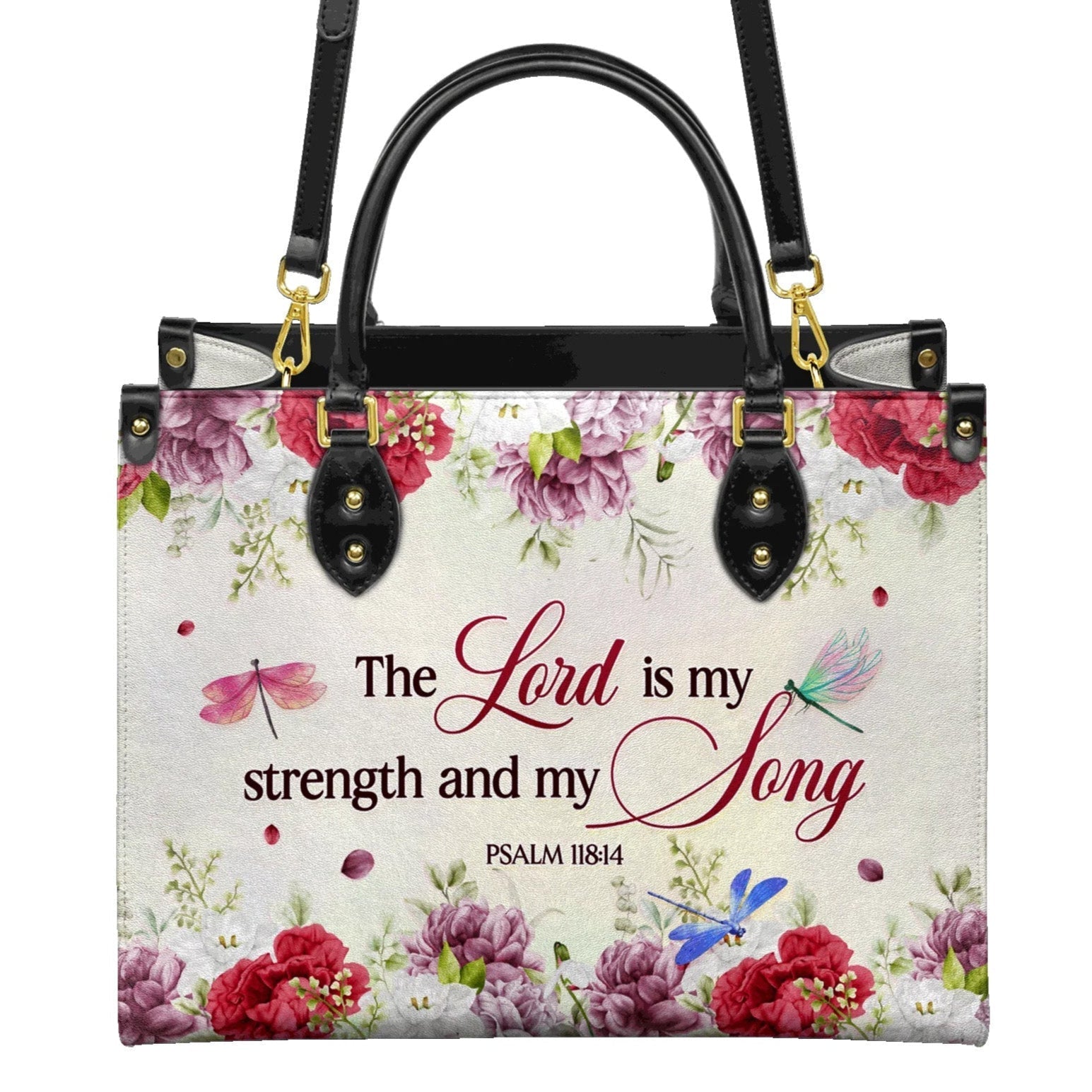 The Lord Is My Strength & Song Psalm 118:14 - Christian Leather Handbag