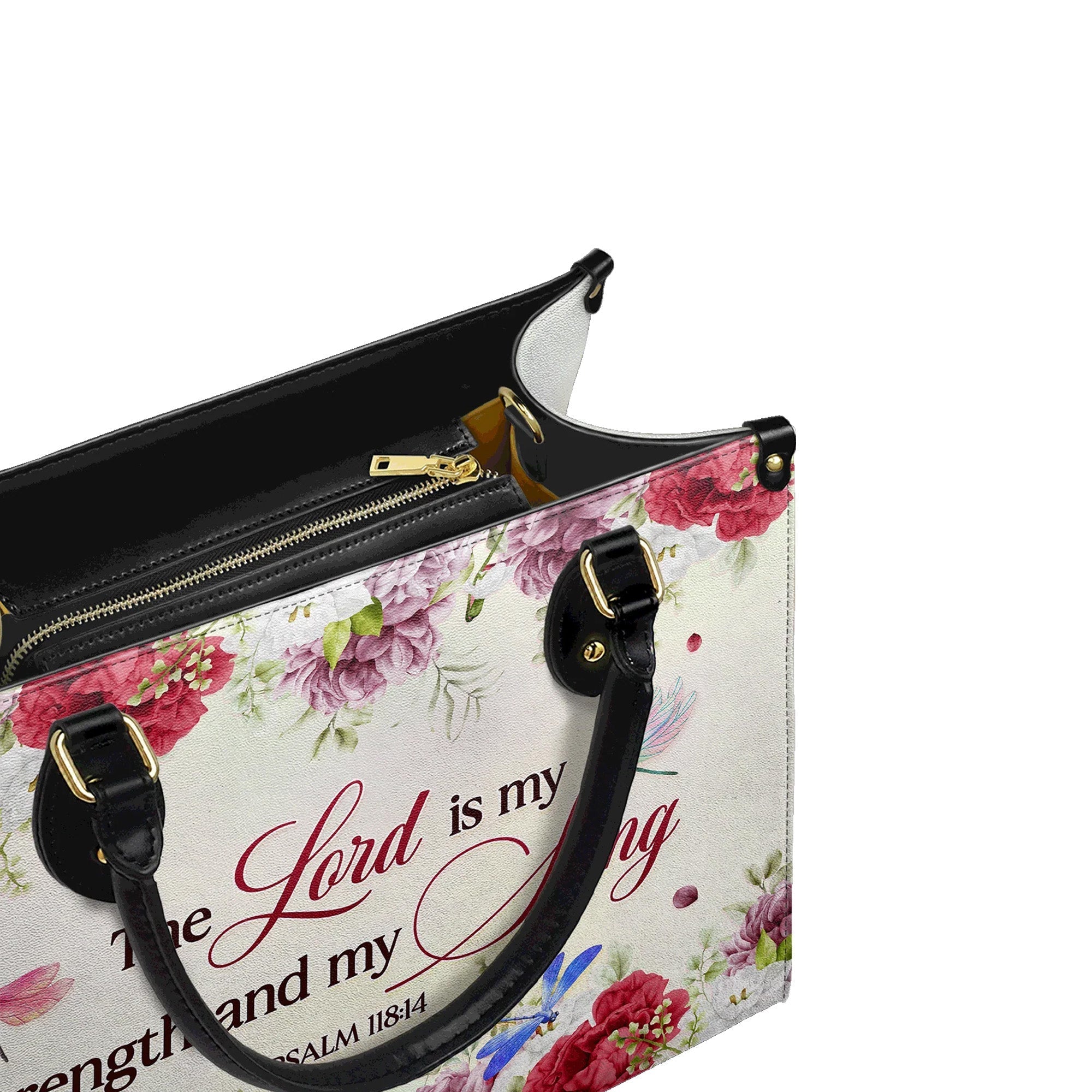 The Lord Is My Strength & Song Psalm 118:14 - Christian Leather Handbag