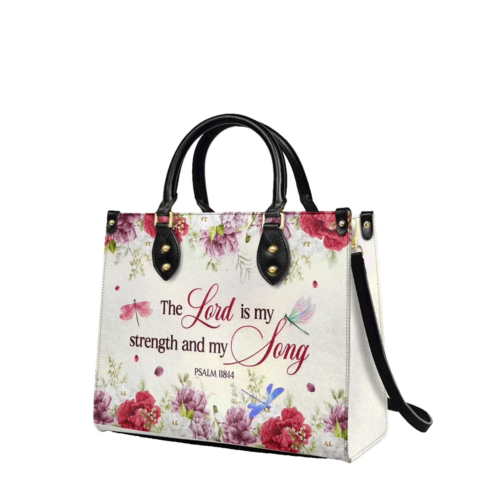 The Lord Is My Strength & Song Psalm 118:14 - Christian Leather Handbag