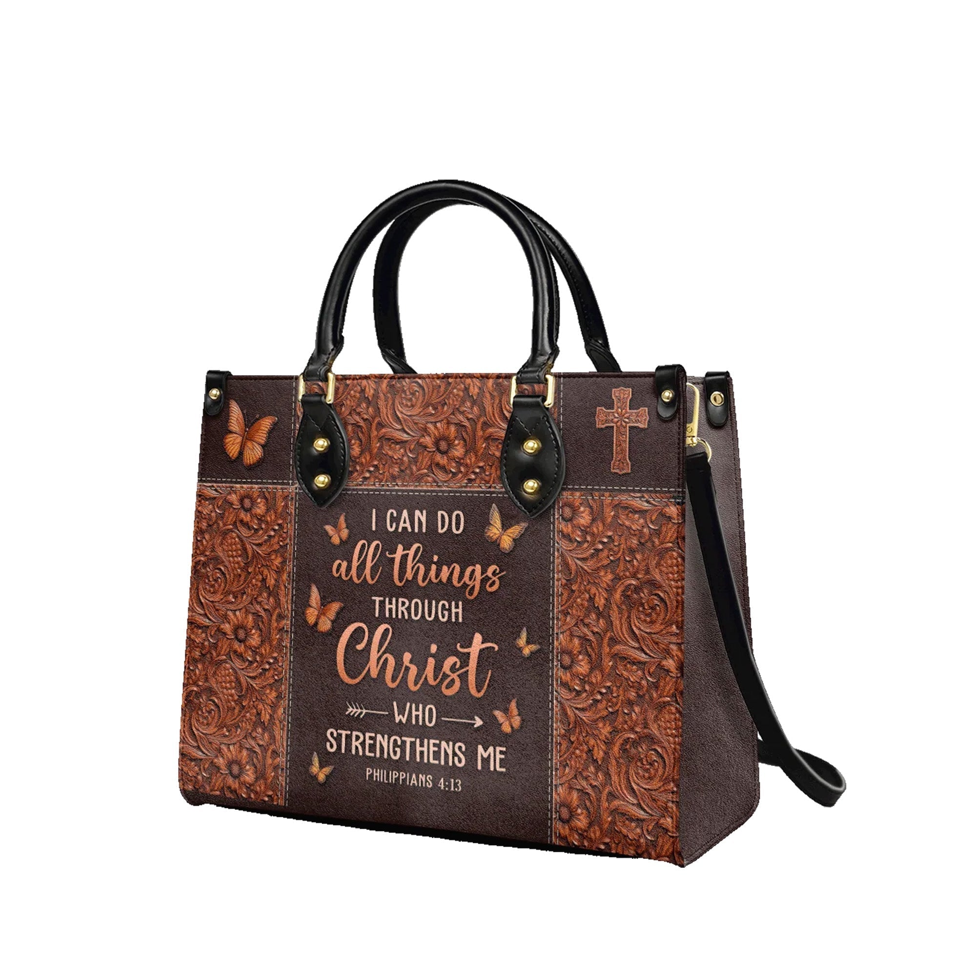I Can Do All Things Through Philippians 4:13 Purse - Christian Leather Handbag