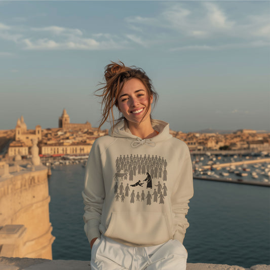 Just Touching Him Christian Hoodie