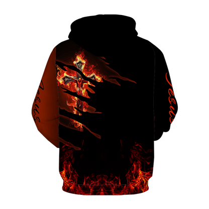 Christian Fire Cross Pullover Hoodies