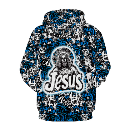 Christian Blue Graffiti Style Hoodies